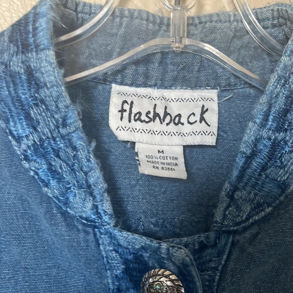 Flashback  Vintage  Denim embroidered Jacket sz M 100% Cotton - Picture 10 of 15